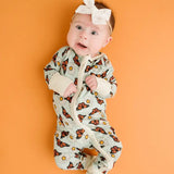 LITTLE ONE BABMBOO FOOTIE - MONARCH BUTTERFLIES