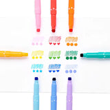 OOLY CONFETTI STAMP DOUBLE ENDED MARKERS - SET OF 9