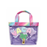 OMG ACCESSORIES "VACAY" CLEAR PURPLE MINI TOTE BAG