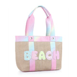 OMG ACCESSORIES "BEACH" STRAW TOTE BAG