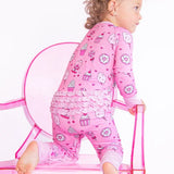 KIKI + LULU CONVERTIBLE FOOTIE - PINK BASEBALL