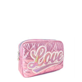 OMG ACCESSORIES LOVE METALLIC QUILTED POUCH