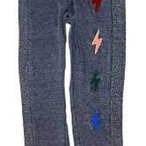 VINTAGE HAVANA PATCHED ALL OVER LIGHTENING BOLT JOGGER- NAVY