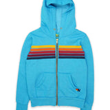 AVIATOR NATION KID'S 5 STRIPE HOODIE - NEON BLUE