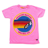 AVIATOR NATION KID'S AVIATOR NATION TEE - NEON PINK/MALIBU