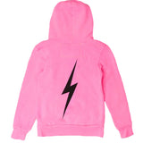 AVIATOR NATION KID'S BOLT PRINT ZIP HOODIE - NEON PINK