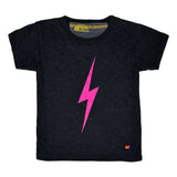 AVIATOR NATION KID'S BOLT TEE - BLACK // NEON PINK