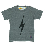 AVIATOR NATION KID'S BOLT TEE - HEATHER GRAY /BLACK BOLT