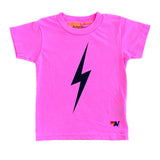 AVIATOR NATION KID'S BOLT TEE - NEON PINK