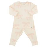 OH BABY 2PC SET - BIG BOWS/ MILK WHITE