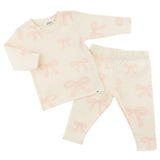 OH BABY 2PC SET - BIG BOWS/ MILK WHITE