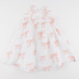 OH BABY! BIG BOWS BRANDIE DRESS - WHITE/PINK