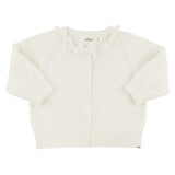 OH BABY! MINI BOW-NECK KNITTED CARDIGAN - CREAM