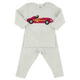 OH BABY 2 PIECE SET - RACE CAR/HEATHER GRAY