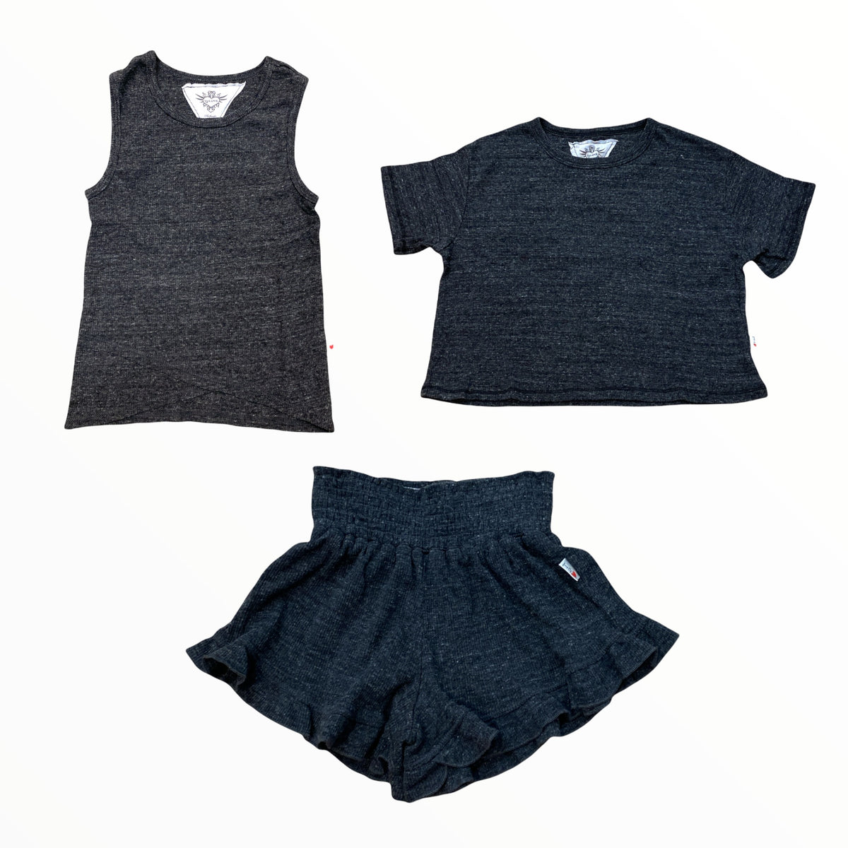 T2LOVE SHORT SLEEVE CROPPED TEE - CHARCOAL – Meant 2 Be Kids